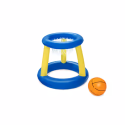 Bestway Φ24"/Φ61cm Splash 'N' Hoop Water Game, Aire de jeux gonflable, Bleu, Marron, Jaune