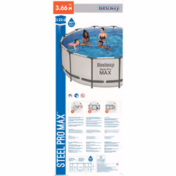 Bestway Steel Pro Max 56420 Piscine hors sol Rond 10250 L Gris - Vue supplémentaire 5