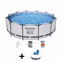 Piscine tubulaire ronde BESTWAY - 366 x 100 cm - 9150 L - Steel Pro Max - 56418