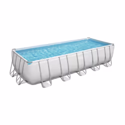 Bestway Power Steel 21' x 9' x 52" Rectangular Pool Set, 19281 L, Piscine hors sol, Adultes et enfants, Echelle, Blanc, 123 k ...
