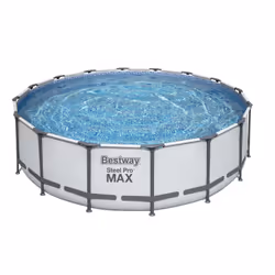 Bestway Steel Pro MAX 16' x 48"/4.88m x 1.22m Pool Set, 19480 L, Piscine hors sol, Adultes et enfants, Echelle, Gris, Blanc,  ...