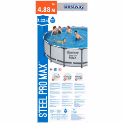 Bestway Steel Pro MAX 16' x 48"/4.88m x 1.22m Pool Set - Vue supplémentaire 12