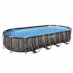 Bestway Power Steel 24' x 12' x 48"/7.32m x 3.66m x 1.22m Oval Pool Set, 25495 L, Piscine hors sol, Adultes et enfants, Echel ...