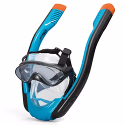 Bestway Hydro-Pro SeaClear Flowtech Snorkeling Mask, Adulte, Masque intégral, Noir, Bleu, Orange, Transparent, S/M, /, 3730 m ...