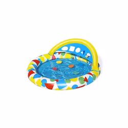Bestway 47" x 46" x 18"/1.20m x 1.17m x 46cm Splash & Learn Kiddie Pool, Piscine gonflable, 45 L, Rond, Multicolore