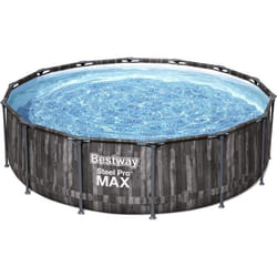 Piscine hors sol Ø 427 x 107cm BESTWAY ronde Steel Pro Max™ Piscine tubulaire décor bois