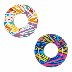 Bestway Φ42"/Φ1.07m Geometric Swim Ring, Couleurs assorties, Bouée, Image, PVC, Garçon/Fille, EN71-1,2,3/AS NZS ISO8124