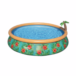 Bestway Fast Set 15' x 33"/4.57m x 84cm Paradise Palms Pool Set, 9677 L, Piscine hors sol/gonflable, Adultes et enfants, Mult ...