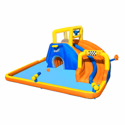 Bestway H2OGO! 18'1" x 16'6" x 8'8"/5.51m x 5.02m x 2.65m Super Speedway Mega Water Park, Aire de jeux gonflable, PVC, Polyes ...