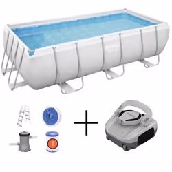 Piscine hors sol 404 x 201 x 100 cm BESTWAY Rectangulaire Power Steel™ Piscine tubulaire