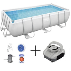 Piscine hors sol 404 x 201 x 100 cm BESTWAY Rectangulaire Power Steel™ Piscine tubulaire