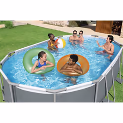 Bestway Power Steel 56448 Piscine hors sol Oval 10949 L Bleu, Gris - Vue supplémentaire 4