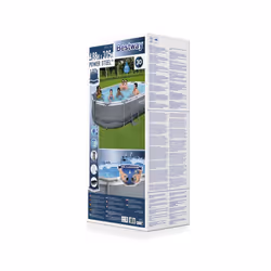 Bestway Power Steel 56448 Piscine hors sol Oval 10949 L Bleu, Gris - Vue supplémentaire 7