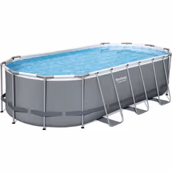 BESTWAY Piscine hors sol Power Steel ovale - 549 x 274 x 122cm, filtre a cartouche, bache, echelle, diffuseur Chemconnect