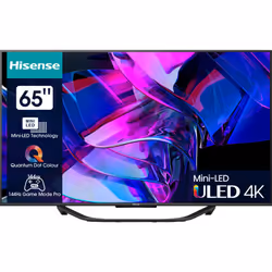 Hisense 65U7KQ, 165,1 cm (65"), 3840 x 2160 pixels, Mini LED, Smart TV, Wifi, Noir