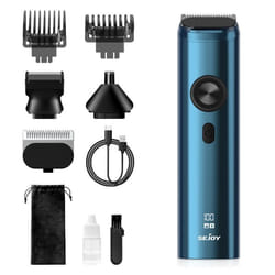 SEJOY Tondeuse Multi-usages Tondeuse Barbe et Cheveux professionnelle 8 en 1 - Ecran LED - Charge USB - Autonomie 280 min - Bleu