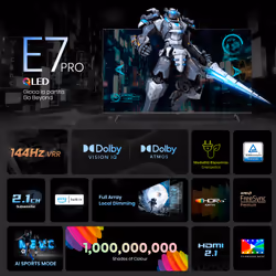 Hisense 65E7NQ PRO TV 65" 4K Ultra HD Smart TV Wifi Gris 400 cd/m²