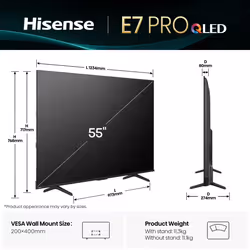 Hisense 55E77Q PRO 55" 4K Ultra HD Smart TV Noir - Vue supplémentaire 2
