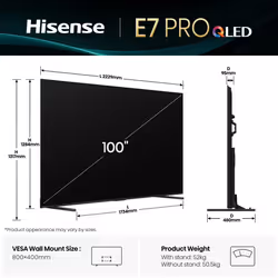 Hisense 100E7Q PRO 2,54 m (100") 4K Ultra HD Smart TV Wifi Noir