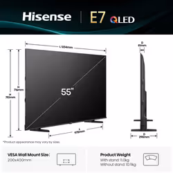 Hisense 55E79Q TV 55" 4K Ultra HD Smart TV Noir - Vue supplémentaire 2