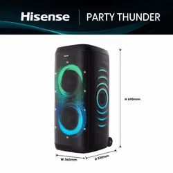 Hisense Party Thunder Orateur du parti Noir 620 W - Vue supplémentaire 2