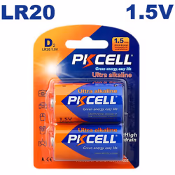 Blister de x2 Piles LR20 Ultra Alcaline PKCell 1.5V La Piles LR20 Ultra Alcaline PKCell 1.5V de toute dernière génération pou ...