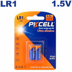 Blister de x2 Piles LR1 1.5V Ultra Alcaline PKCell La Piles LR1 Ultra Alcaline PKCell de toute dernière génération pour usage ...