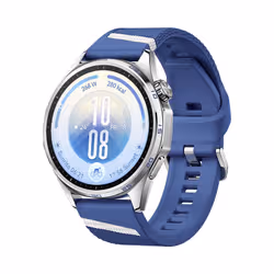 Huawei WATCH GT 7 46mm Montre connectée Acier inoxydable GPS bracelet fluoroélastomère Bleu - Vue supplémentaire 2