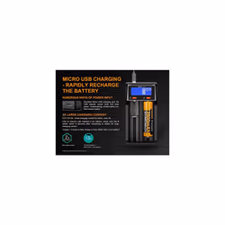 Chargeur USB double Fenix Accus 10440/14500/16340/18650/21700/26650
