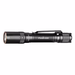 Fenix E20 V2.0, Lampe torche, Noir, Duraluminium, Boutons, Rotatif, 2 m, IP68
