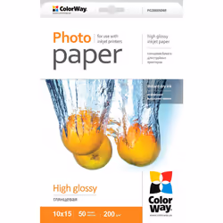 Colorway PG2000504R, Gloss, 200 g/m², Jet d'encre, 10x15 cm, 50 feuilles, 5 - 25 °C