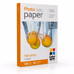 Colorway PG230100A4, Gloss, 230 g/m², Jet d'encre, A4, Blanc, 100 feuilles