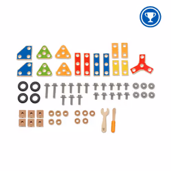Hape MASTER BUILDER SET, Construction, 3 an(s), Multicolore, Acrylonitrile-Butadiène-Styrène (ABS), Bois