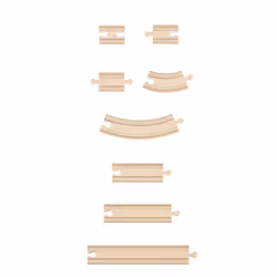 Hape SUPER EXPANSION RAIL PACK, Construction, 3 an(s), Marron, Bois