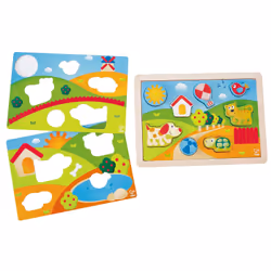 Hape E1601 puzzle Jeu de pousse-pousse 12 pièce(s) Animaux