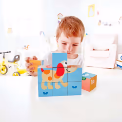 Hape E0452 puzzle Puzzle en cubes 9 pièce(s) Animaux