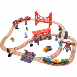 Hape BUSY CITY RAIL SET, Train et jeu de piste, 3 an(s), Multicolore