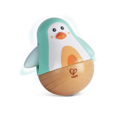 Hape Pingouin Culbuto Bois Turquoise