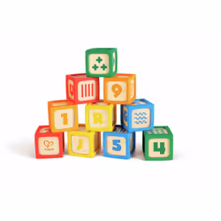 Hape Mes petits blocs - set de 10, Elements de jeu de construction, 0,5 an(s), Silicone, Bois, 10 pièce(s)