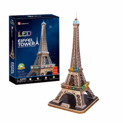 CubicFun Cubic Fun 3d Puzzel Eiffel Tower LED, 84 pièce(s), Bâtiments, 10 an(s)