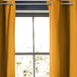 Rideau Occultant 140x280 cm Doublure polaire Polyester Moutarde