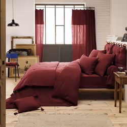 Planete Discount PD15740, Bordeaux, Bordeaux, Lavage en machine, 40 °C, Oeko-Tex, 240 x 260 cm
