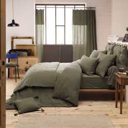 Planete Discount PD15743, Kaki, Kaki, Lavage en machine, 40 °C, Oeko-Tex, 220 x 240 cm