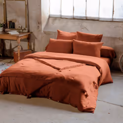 Planete Discount PD15641 Taie d'oreiller Orange 60 x 60 cm Coton