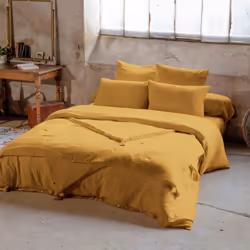 Planete Discount PD15644 Taie d'oreiller Jaune 60 x 60 cm Coton