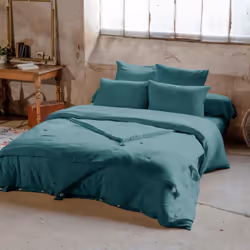 Planete Discount PD15646 Taie d'oreiller Bleu 60 x 60 cm Coton