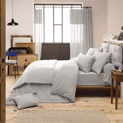 Planete Discount PD15639 Taie d'oreiller Gris 85 x 185 cm Coton