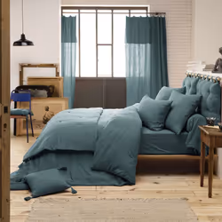 Planete Discount PD15647 Taie d'oreiller Bleu 85 x 185 cm Coton