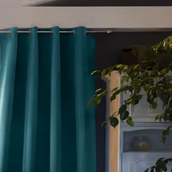 Rideau Occultant 140x260 cm Polyester Bleu Canard