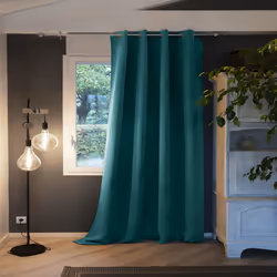 Rideau Occultant 140x280 cm Polyester Bleu Canard